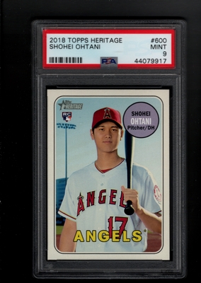 2018 Topps Heritage High Numbers #600 Shohei Ohtani LOS ANGELES ANGELS PSA 9 MINT